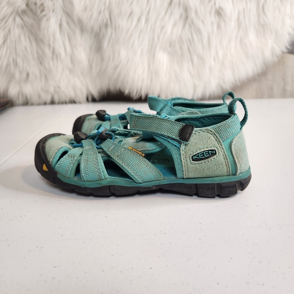 KEEN fisherman SEACAMP Teal Blue Water Sport Hiking Sandals Size 1 Kids - Picture 3 of 6